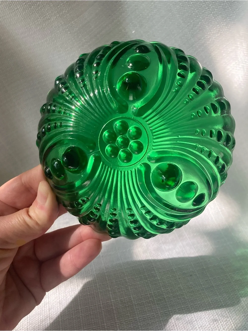 Vintage Anchor Hocking Burple Inspiration Green Glass Small Dessert Bowl!